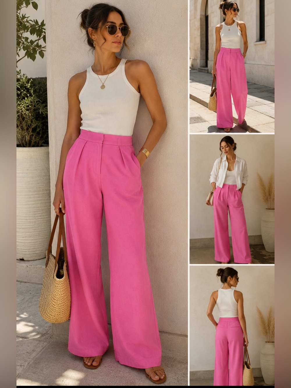 Zara high waisted wide leg pleated front pants size small